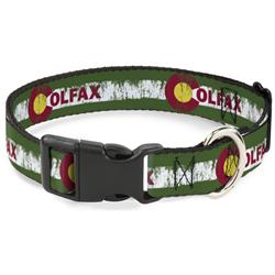 Plastic Clip Collar - COLFAX Green Stripe Weathered