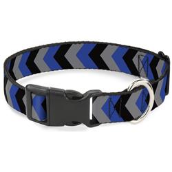 Plastic Clip Collar - Chevron Blue/Black/Gray