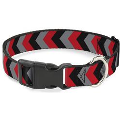 Plastic Clip Collar - Chevron Red/Black/Gray