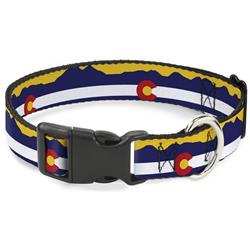 Plastic Clip Collar - Colorado Flag/Mountain Silhouette Yellow