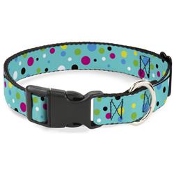 Plastic Clip Collar - Dots Seafoam Green/Multi Pastel