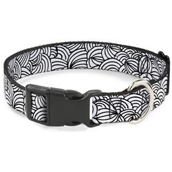 Plastic Clip Collar - Doodle1 White/Black