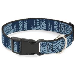 Plastic Clip Collar - Doodle1/Paint Drips Blues