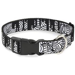 Plastic Clip Collar - Doodle1/Paint Drips White/Black