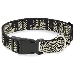 Plastic Clip Collar - Doodle1/Paint Drips Cream/Black