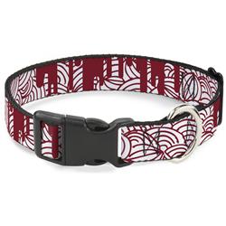 Plastic Clip Collar - Doodle1/Paint Drips White/Red