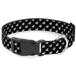Plastic Clip Collar - Diamonds Diagonal Black/White