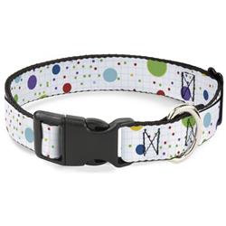 Plastic Clip Collar - Dots/Grid2 White/Gray/Multi Color