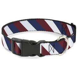 Plastic Clip Collar - Diagonal Stripe Red/White/Navy
