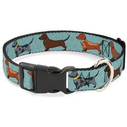 Plastic Clip Collar - Dachshund 4-Dogs/Paws Aquas