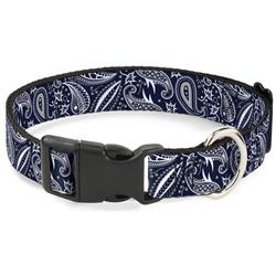 Plastic Clip Collar - Floral Paisley3 Blue/White/Gray