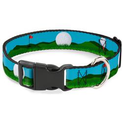 Plastic Clip Collar - Golf Course/Balls/Holes Blues/Greens