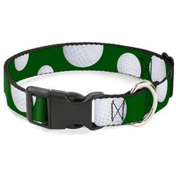 Plastic Clip Collar - Golf Balls Scattered Green/White