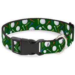 Plastic Clip Collar - Golf Balls/Tees Scattered Green/Multi Color
