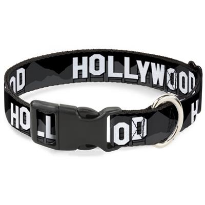 Plastic Clip Collar - HOLLYWOOD Sign Skyline Black/Grays/White