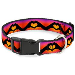 Plastic Clip Collar - Hand Heart Silhouette Ombre Purples/Orange/Pinks