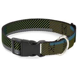Plastic Clip Collar - Hash Mark Stripe Black/Multi Color