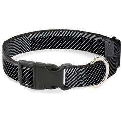 Plastic Clip Collar - Hash Mark Stripe Black/White