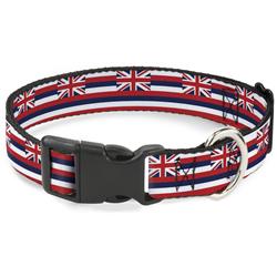 Plastic Clip Collar - Hawaii Flag Continuous Repeat