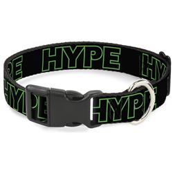 Plastic Clip Collar - HYPE Outline Black/Neon Green