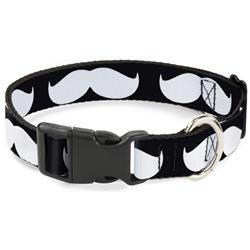 Plastic Clip Collar - Mustache Black/White