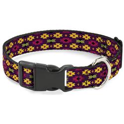 Plastic Clip Collar - Mini Navajo Purple/Yellow/Pink/Green