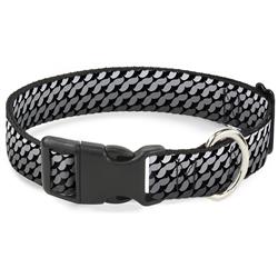 Plastic Clip Collar - Mustache Monogram Black/Grays