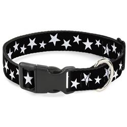 Plastic Clip Collar - Multi Stars Black/White