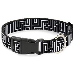 Plastic Clip Collar - Maze Black/White/Red