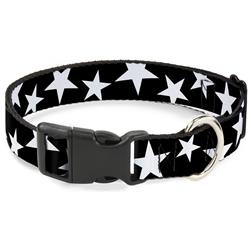 Plastic Clip Collar - Multi Stars Black/White/Black/White Outline