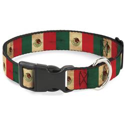 Plastic Clip Collar - Mexico Flag Continuous Vintage