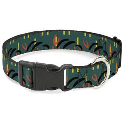Plastic Clip Collar - MCO Orlando International Airport Carpet Teal/Orange/Yellow/Black