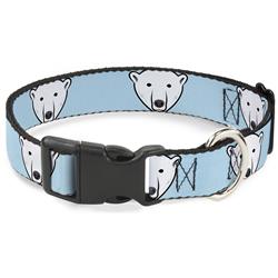 Plastic Clip Collar - Polar Bear Repeat Baby Blue
