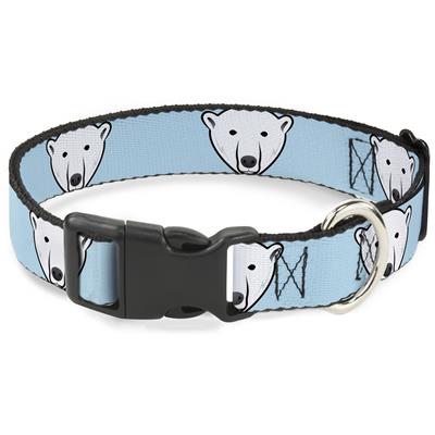 Plastic Clip Collar - Polar Bear Repeat Baby Blue