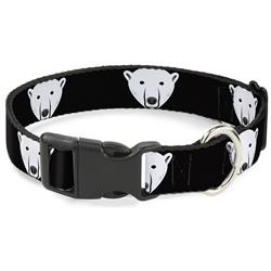 Plastic Clip Collar - Polar Bear Repeat Black