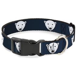 Plastic Clip Collar - Polar Bear Repeat Black/Blue Fade
