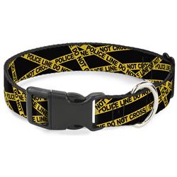 Plastic Clip Collar - Police Line Black/Yellow