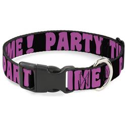 Plastic Clip Collar - PARTY TIME! Black/Fuchsia