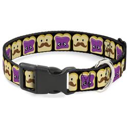 Plastic Clip Collar - Peanut Butter w/Mustache & Jelly