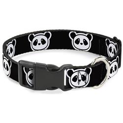 Plastic Clip Collar - Panda Bear Cartoon2 Black/White