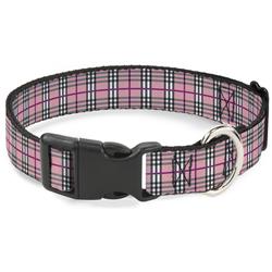 Plastic Clip Collar - Plaid Pink