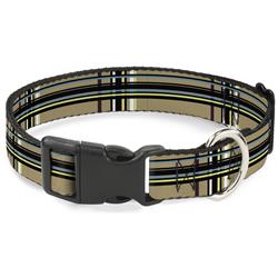 Plastic Clip Collar - Plaid Tan