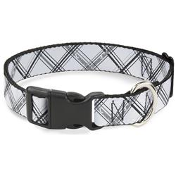 Plastic Clip Collar - Plaid X Weathered White/Gray