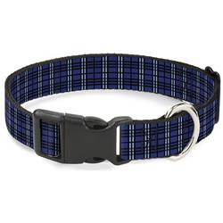 Plastic Clip Collar - Plaid Navy