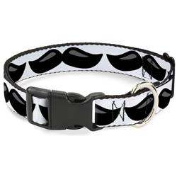 Plastic Clip Collar - Plastic Mustache White/Black