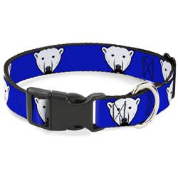 Plastic Clip Collar - Polar Bear w/Mustache Royal
