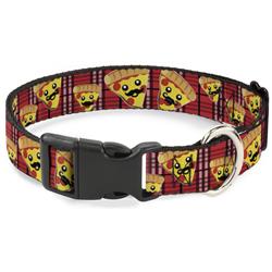 Plastic Clip Collar - Pizza Man Plaid Red