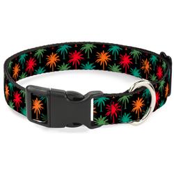 Plastic Clip Collar - Palm Trees Black/Multi Color