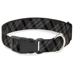 Plastic Clip Collar - Plaid Gray/Black/Brown