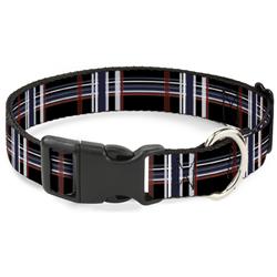 Plastic Clip Collar - Plaid Black/Red/White/Blue